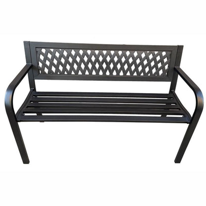 Sort havebænk KAlia med stålben, bredde 122 cm, 1 stk.