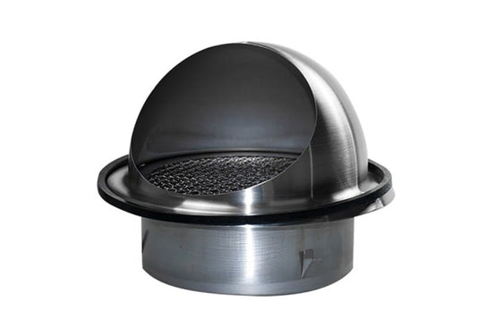 Krom-nikkel luftindtag og -udkast Ø 200 mm
