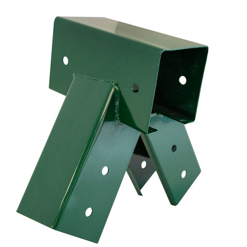 4iQ Group firkantet gyngeforbinder 9x9 cm 100 grader grøn med monteringshuller 1 stk.