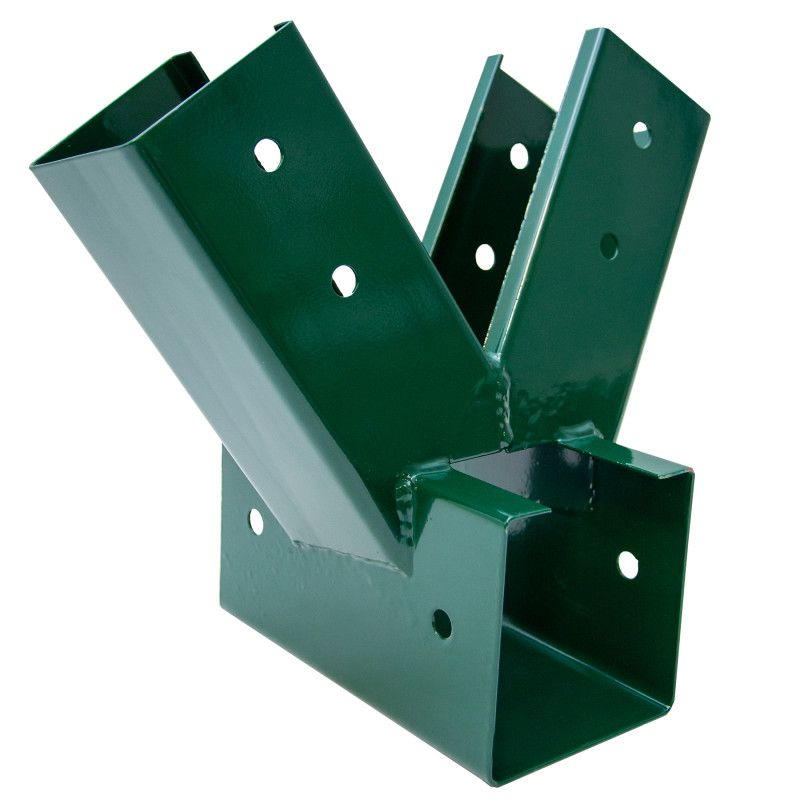 4iQ Group firkantet gyngeforbinder 9x9 cm 100 grader grøn med monteringshuller 1 stk.