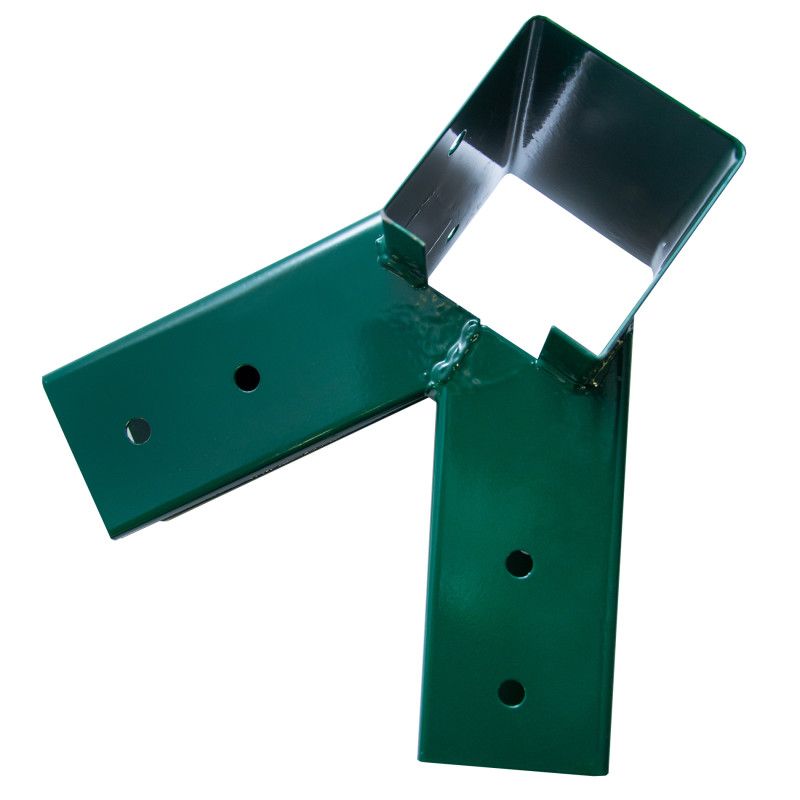 4iQ Group firkantet gyngeforbinder 9x9 cm 100 grader grøn med monteringshuller 1 stk.