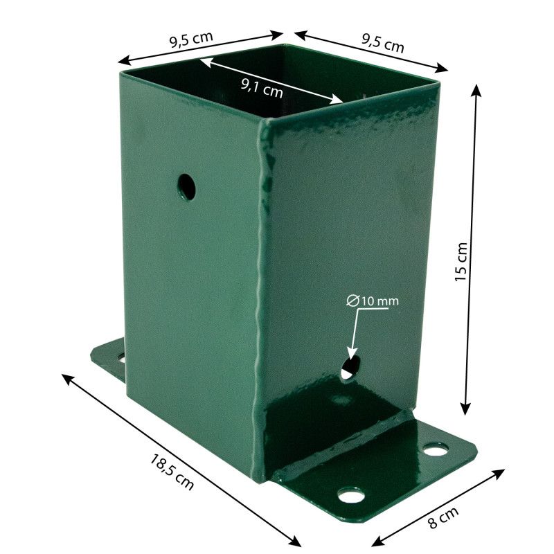 4iQ Group vægmonteret firkantet svingforbinder 9x9 cm grøn 1 stk.