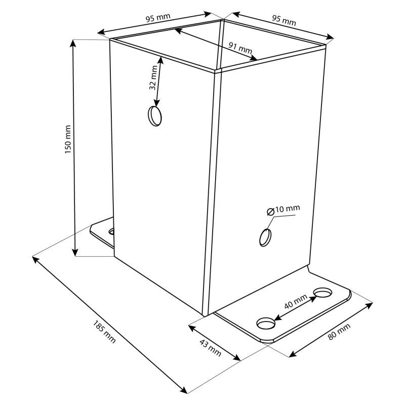 4iQ Group vægmonteret firkantet svingforbinder 9x9 cm grøn 1 stk.