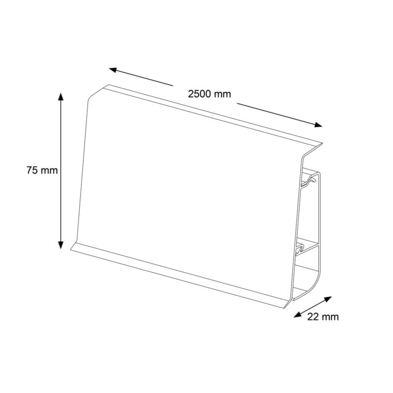 Listvægforbindelse Aluminium Børstet Mat 22x75x20 mm PVC 1 sæt