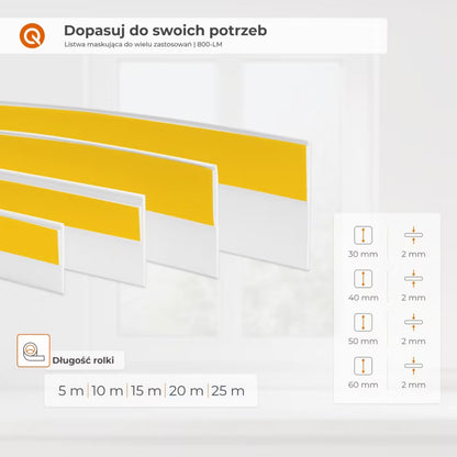 Dækliste PVC 60 mm Selvklæbende 5 m Hvid