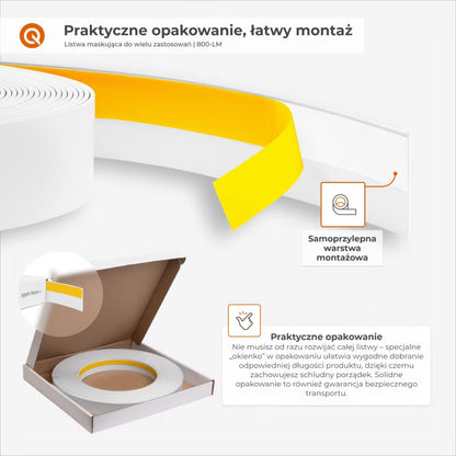 Dækliste PVC 60 mm Selvklæbende 5 m Hvid