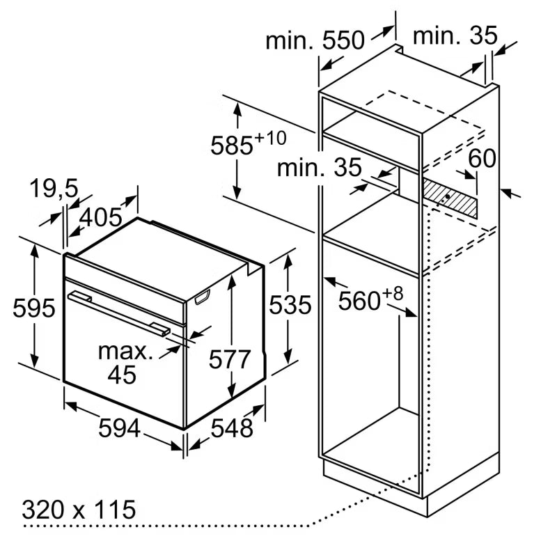 Dampovn HSG7364B1 71 Liter Sort