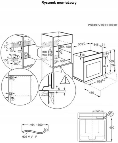 Dampovn Indbygning Sort Glas NBP9S831AB