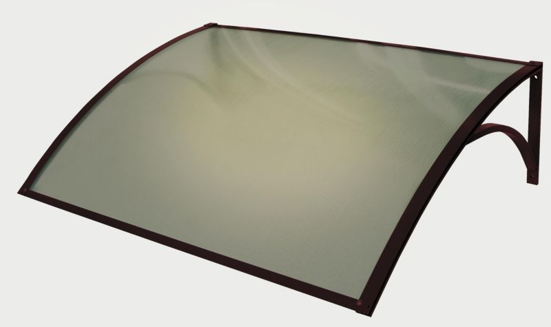 Aluminium Modulært Døroverdækning 105x80 cm Brun Polycarbonat Røgfarvet