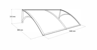 Aluminium Moduldæksel 140x80 cm Brun Dæmpet Polycarbonat