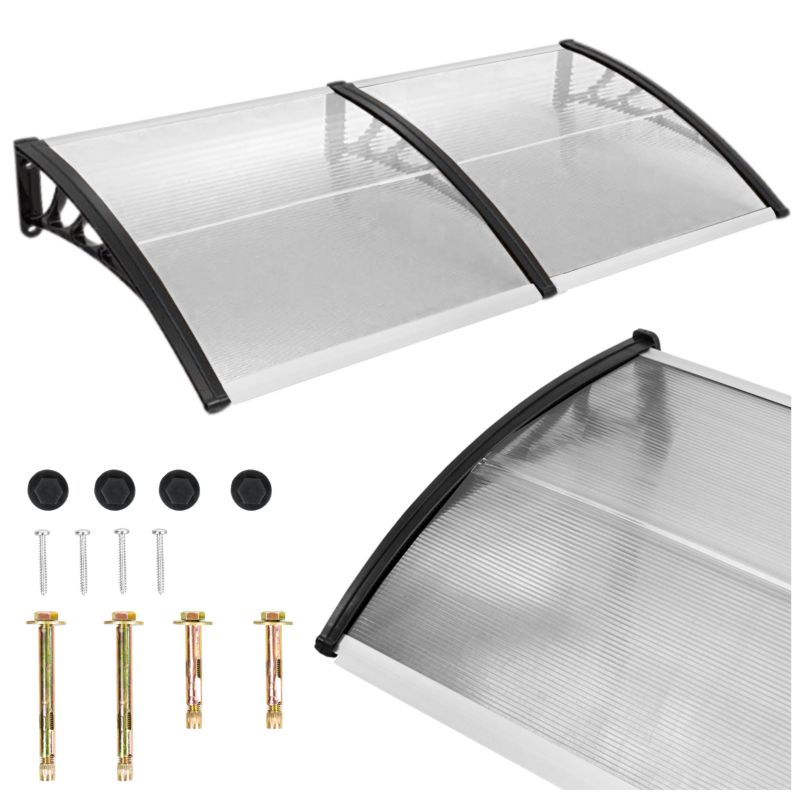 Buet Døroverdækning 200x100 cm Gennemsigtig Polycarbonat