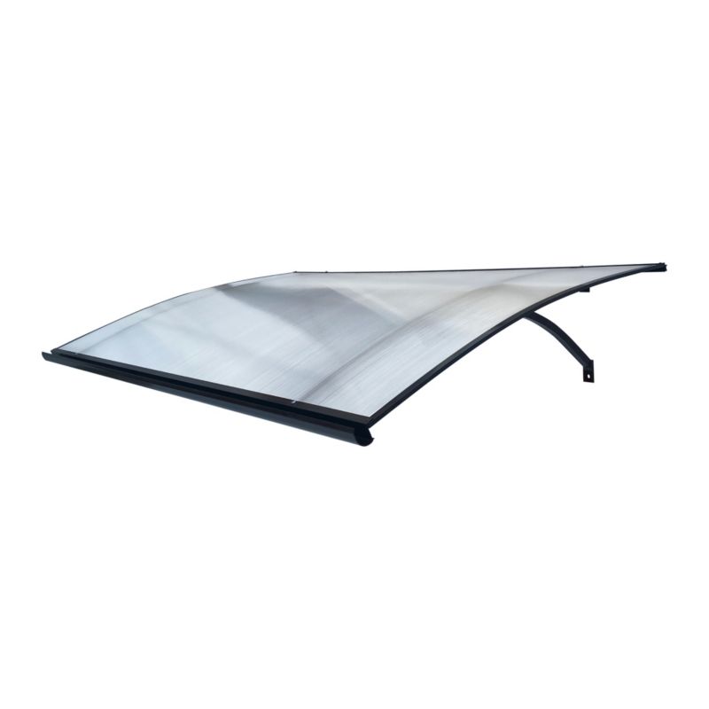 Døroverdækning Bøjet 160x100 cm Antracitgrå med Polycarbonat