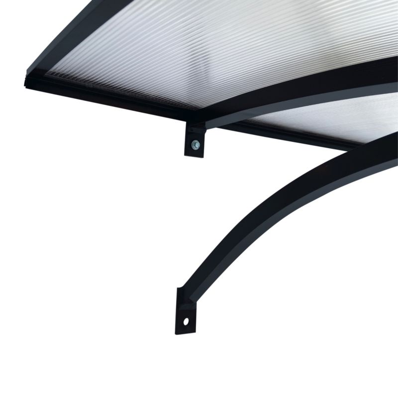 Døroverdækning Bøjet 160x100 cm Antracitgrå med Polycarbonat