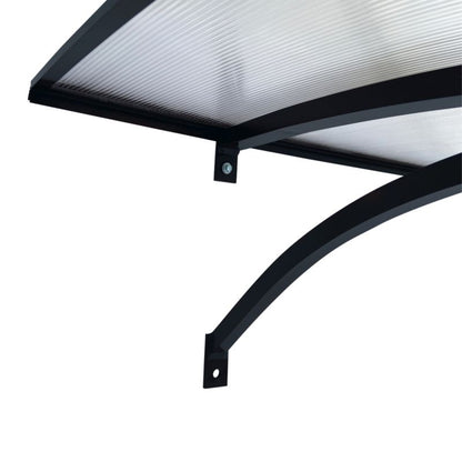 Døroverdækning Bøjet 160x100 cm Antracitgrå med Polycarbonat