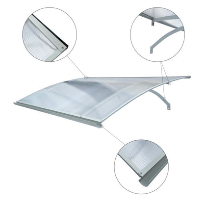 Døroverdækning Buet 160x100 cm Grå med Polycarbonat