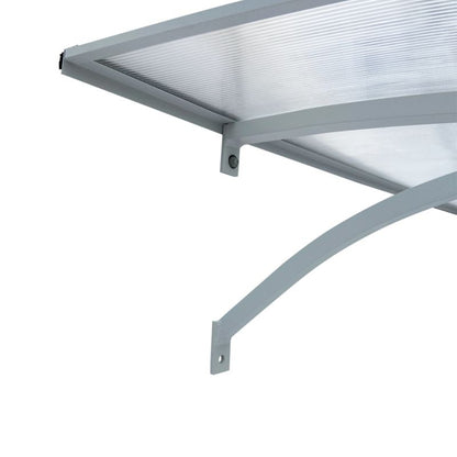 Døroverdækning Buet 160x100 cm Grå med Polycarbonat