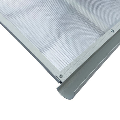 Døroverdækning Buet 160x100 cm Grå med Polycarbonat