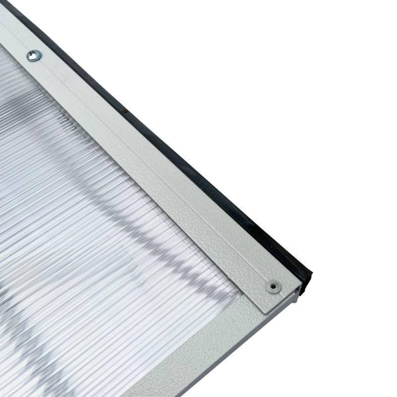Døroverdækning Buet 160x100 cm Grå med Polycarbonat
