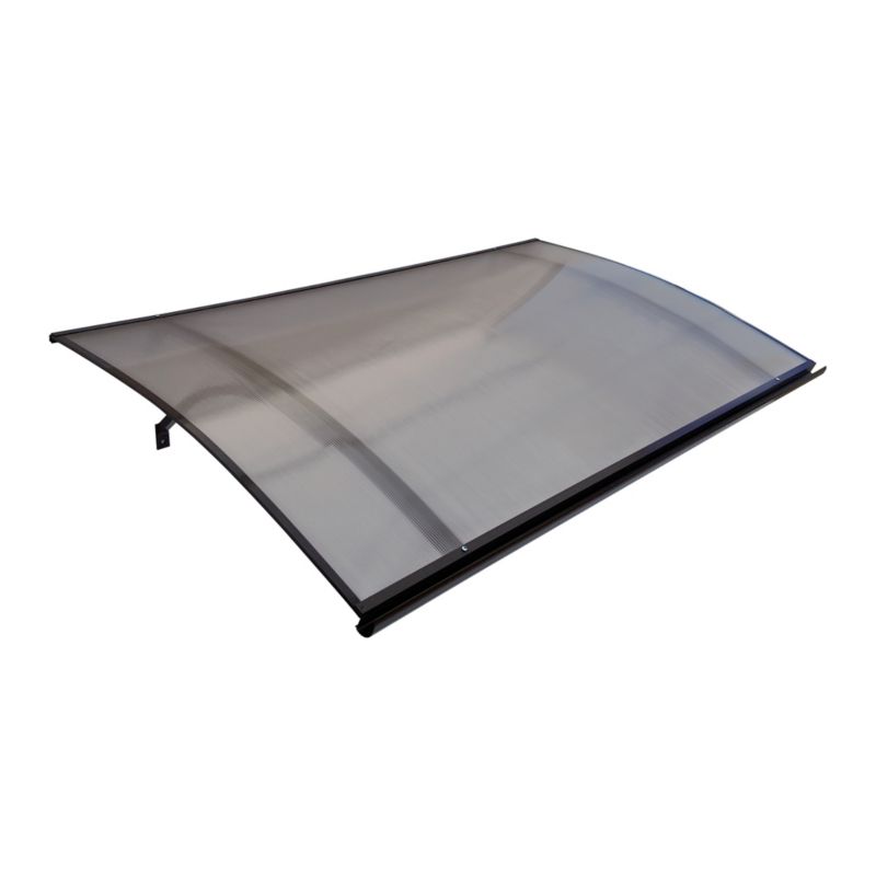 Døroverdækning Buet Polycarbonat 160x100 cm Brun RAL 8017 Aluminium
