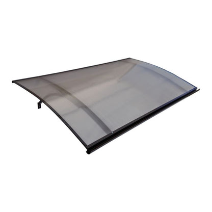 Døroverdækning Buet Polycarbonat 160x100 cm Brun RAL 8017 Aluminium