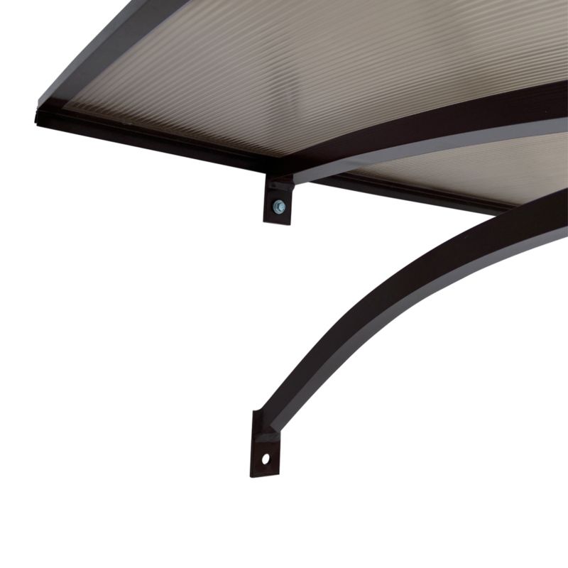 Døroverdækning Buet Polycarbonat 160x100 cm Brun RAL 8017 Aluminium