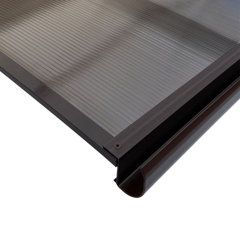 Døroverdækning Buet Polycarbonat 160x100 cm Brun RAL 8017 Aluminium