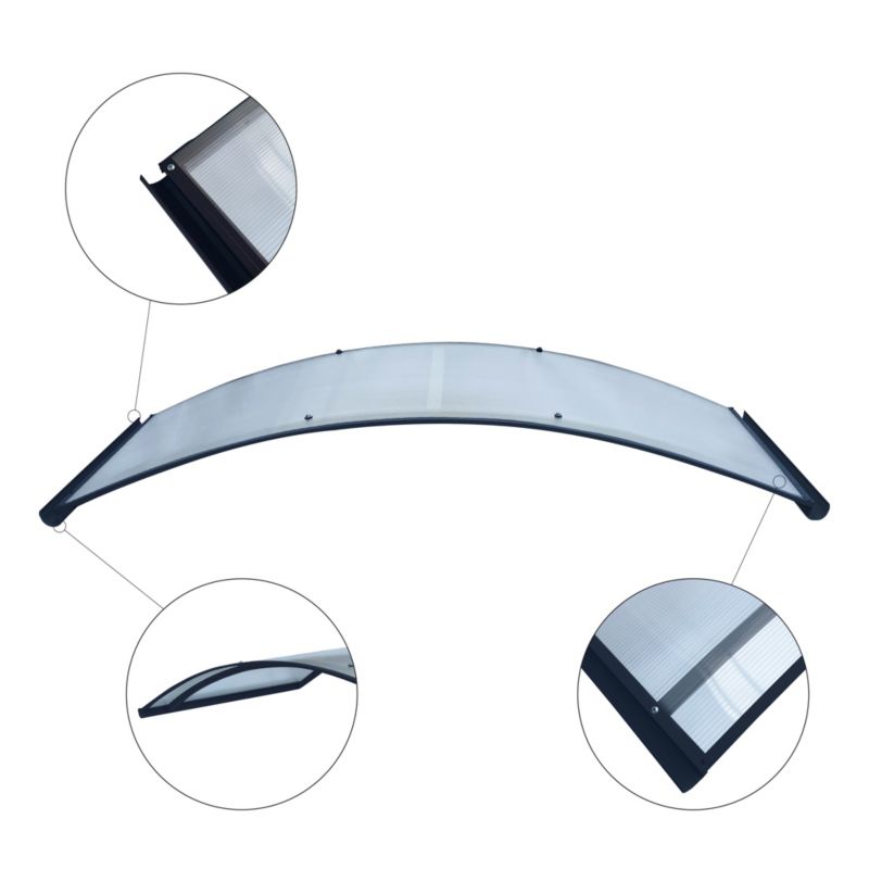 Døroverdækning Rodeo R-150 150 cm Antracitgrå med Polycarbonat
