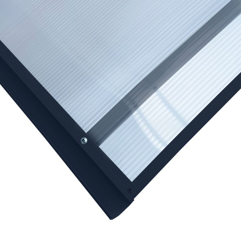 Døroverdækning Rodeo R-150 150 cm Antracitgrå med Polycarbonat