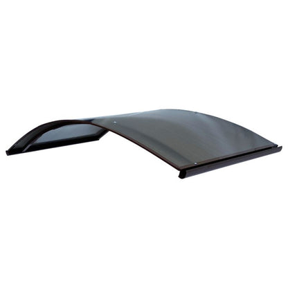 Dør baldakin buet aluminium 150 cm brun RAL 8017 polycarbonat