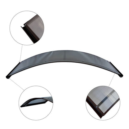 Dør baldakin buet aluminium 150 cm brun RAL 8017 polycarbonat