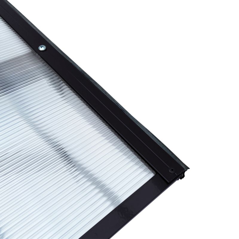 Døroverdækning Straight T-160 Antracitgrå Aluminium og Polycarbonat 160x100 cm