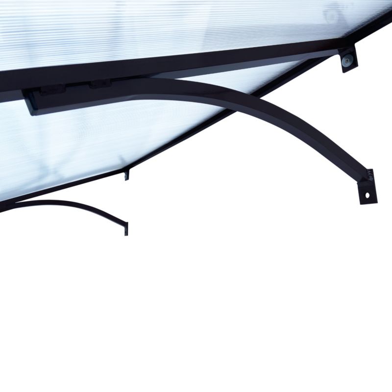 Døroverdækning Straight T-160 Antracitgrå Aluminium og Polycarbonat 160x100 cm