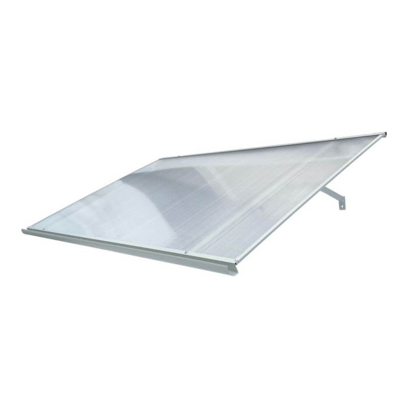 Døroverdækning Lige T-160 160x100 cm Lysegrå Aluminium og Polycarbonat
