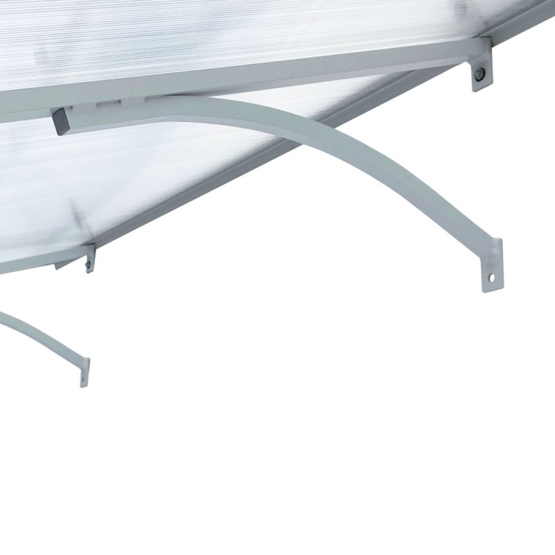 Døroverdækning Lige T-160 160x100 cm Lysegrå Aluminium og Polycarbonat