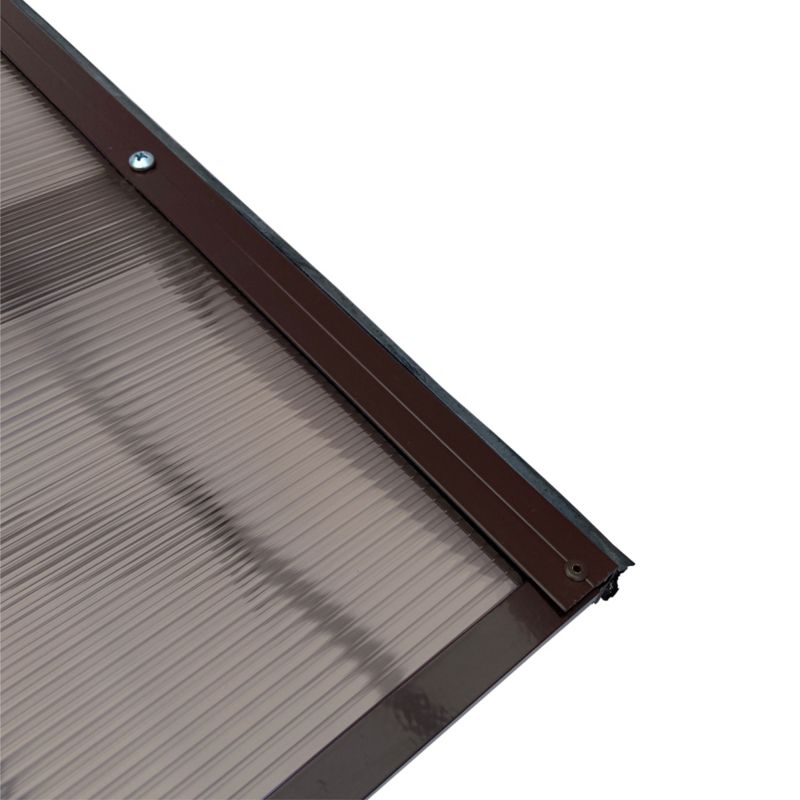 Døroverdækning Straight T-160 160x100 cm Brun RAL 8017 Aluminium og Polycarbonat