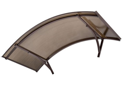 Dør baldakin bueformet 140x70 cm brun røgfarvet polycarbonat