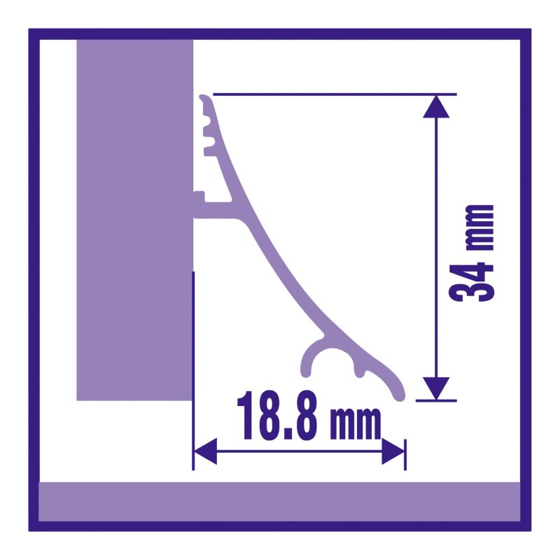 Aluminium Regnslagsliste 1 m Sølv