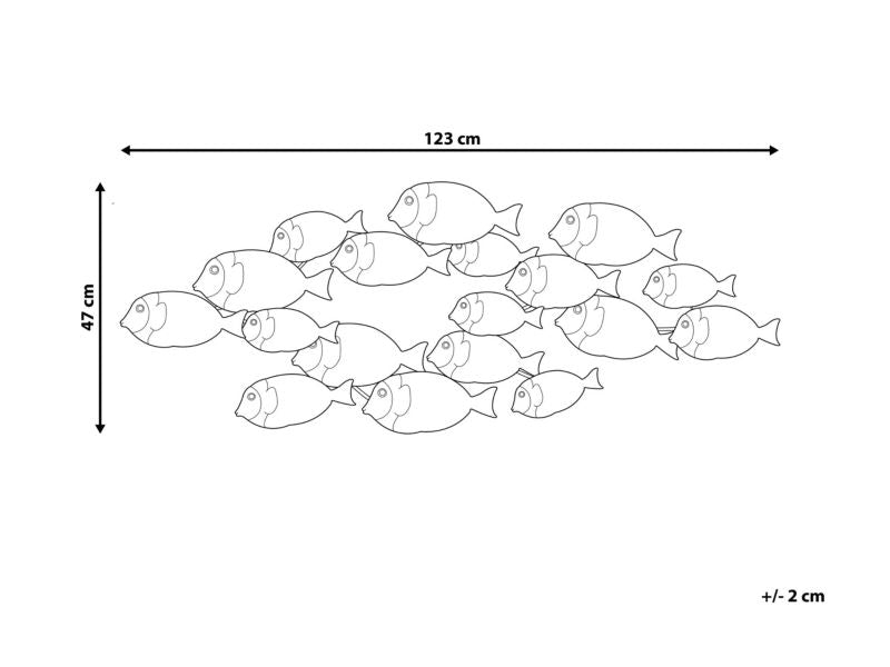Vægdekoration fisk Fermium 47 cm metal farverig 1 stk.