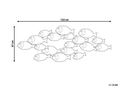 Vægdekoration fisk Fermium 47 cm metal farverig 1 stk.