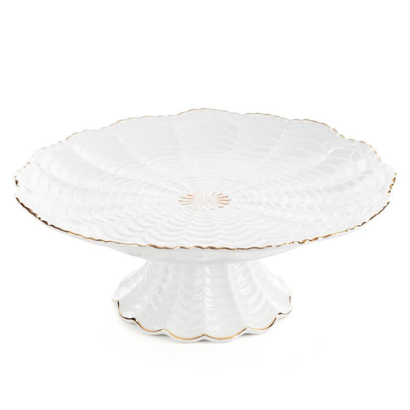 Dekorationsfad 28x28x11 cm Creme Guld