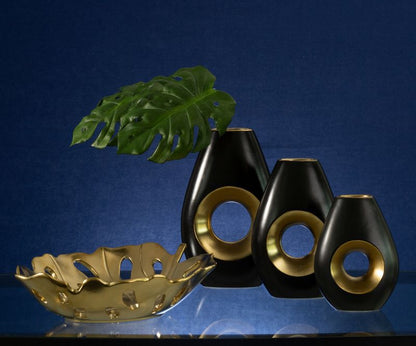 Dekorationsfad Keramisk 37x30 cm Guld