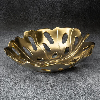 Dekorationsfad Keramisk 37x30 cm Guld