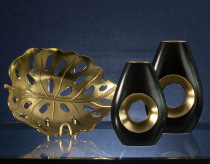 Dekorationsfad Keramisk 37x30 cm Guld