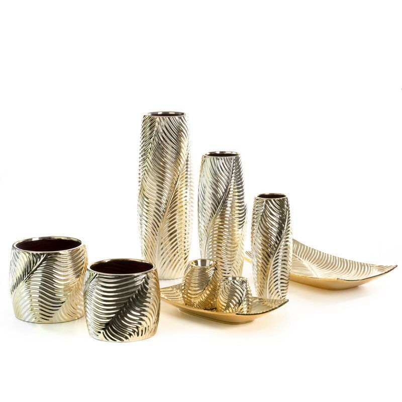 Dekorationsfad Keramisk 45x25 cm Guld