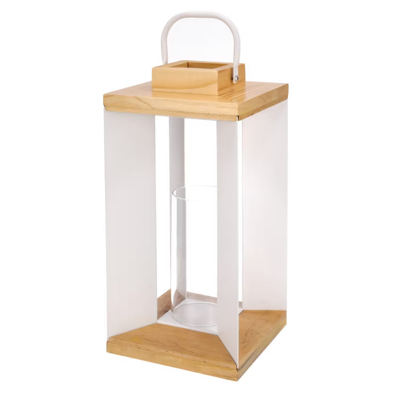 Dekorativ Lanterne 37 cm Hvid Metal