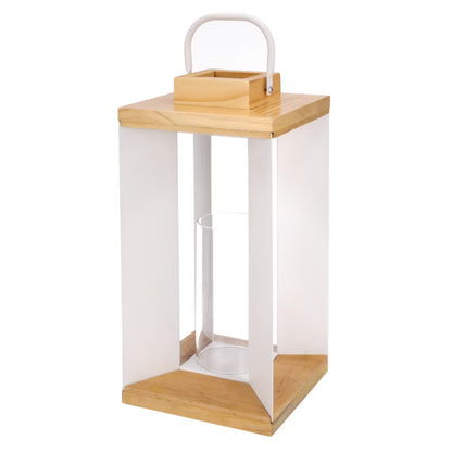 Dekorativ Lanterne 37 cm Hvid Metal