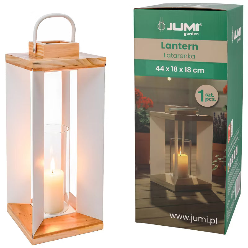 Dekorativ Lanterne 44 cm Hvid Metal