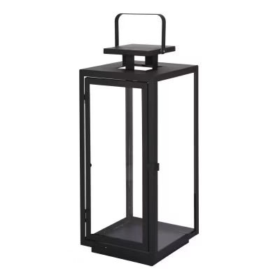 Dekorativ Lanterne Metal 30 cm Sort
