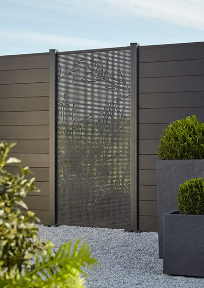 Dekorativt Hegnspanel Neva 88x179 cm Mørkegrå Aluminium