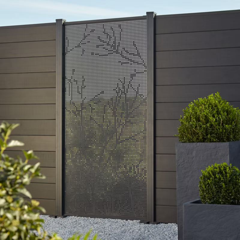 Dekorativt Hegnspanel Neva 88x179 cm Mørkegrå Aluminium